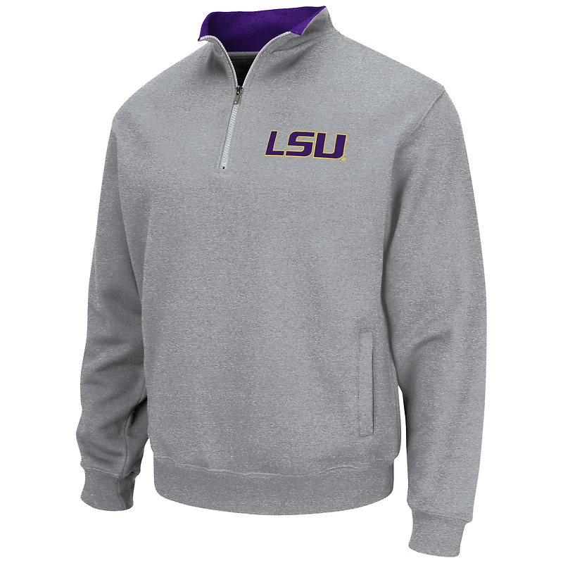 Veste Colosseum Heathered Grey LSU Tigers Tortugas Team Logo Quarter-Zip pour homme