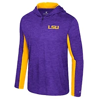 Men's Colosseum Purple LSU Tigers Always Sunny Quarter-Zip Hoodie