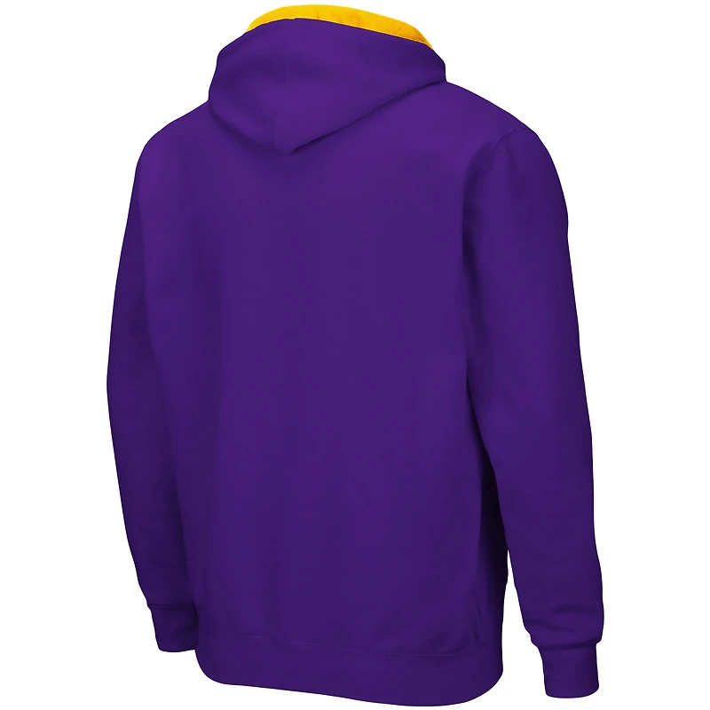 Men's Colosseum Purple LSU Tigers Arch & Logo 3.0 Full-Zip Hoodie