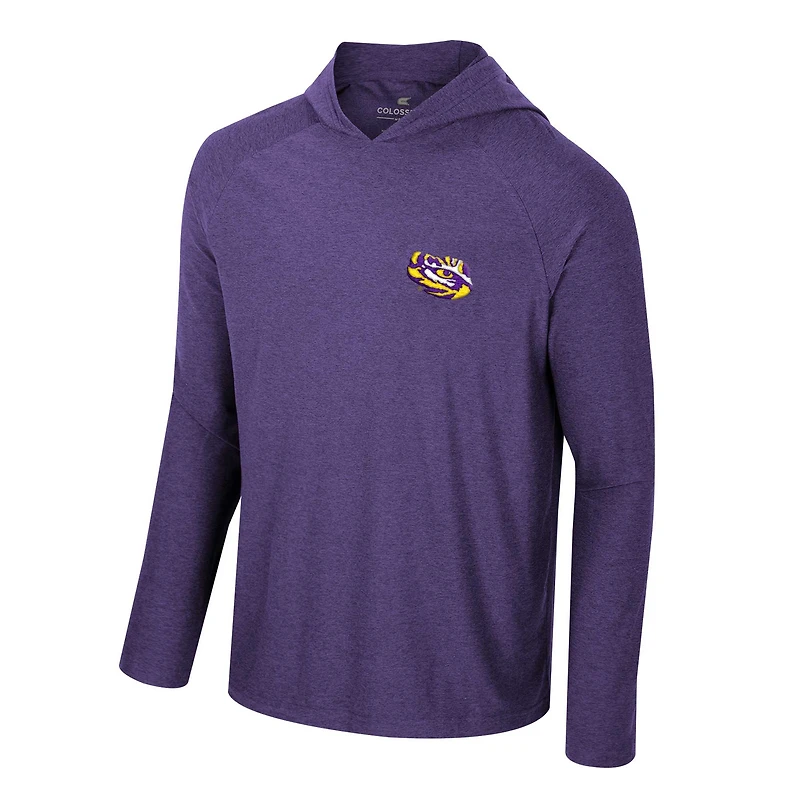 T-shirt à capuche manches longues et raglan pour hommes, Colosseum Purple LSU Tigers Cloud Jersey