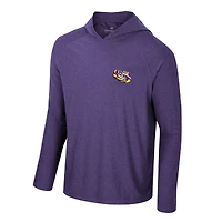 T-shirt à capuche manches longues et raglan pour hommes, Colosseum Purple LSU Tigers Cloud Jersey