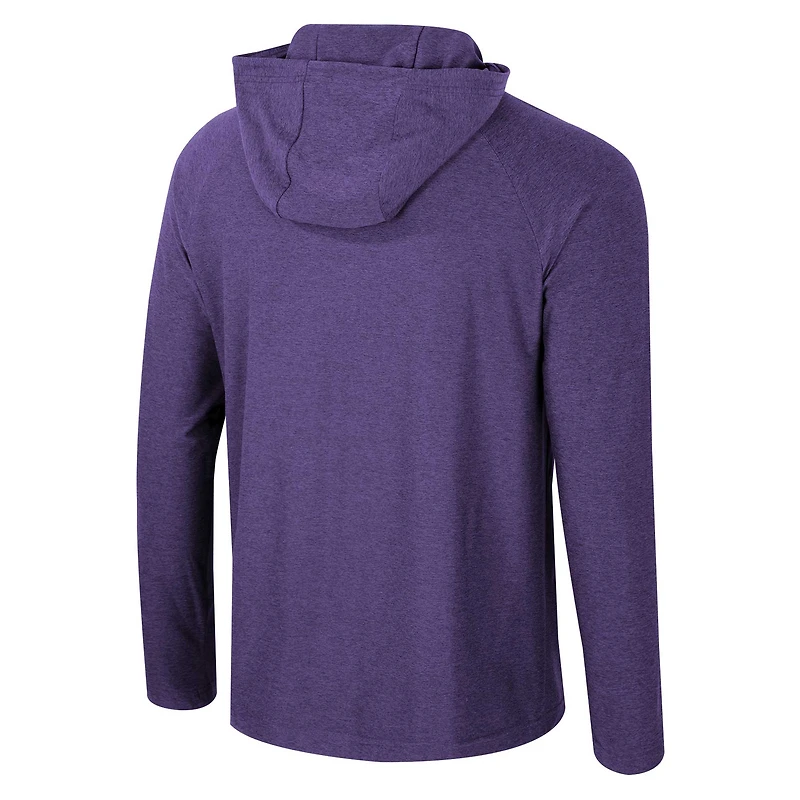 T-shirt à capuche manches longues et raglan pour hommes, Colosseum Purple LSU Tigers Cloud Jersey