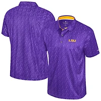 Men's Colosseum  Purple LSU Tigers Football Print Polo