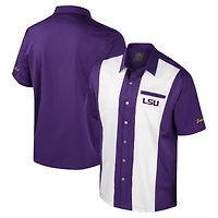 Chemise boutonnée violette Colosseum LSU Tigers Strike Bowling pour homme