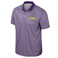 Men's Colosseum Purple LSU Tigers Striped Polo
