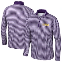 Haut rayé à glissière quart de tour violet Colosseum pour homme des LSU Tigers