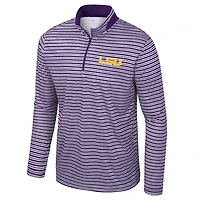 Haut rayé à glissière quart de tour violet Colosseum pour homme des LSU Tigers