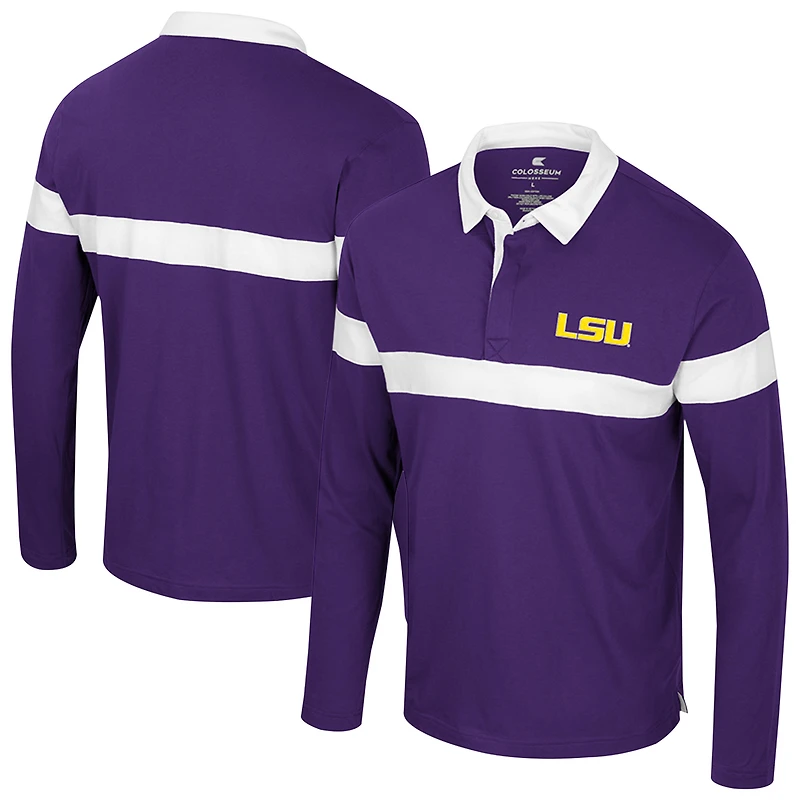 Men's Colosseum Purple LSU Tigers Too Cool For School Long Sleeve Polo