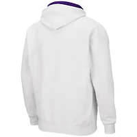 Men's Colosseum White LSU Tigers Arch & Logo 3.0 Full-Zip Hoodie