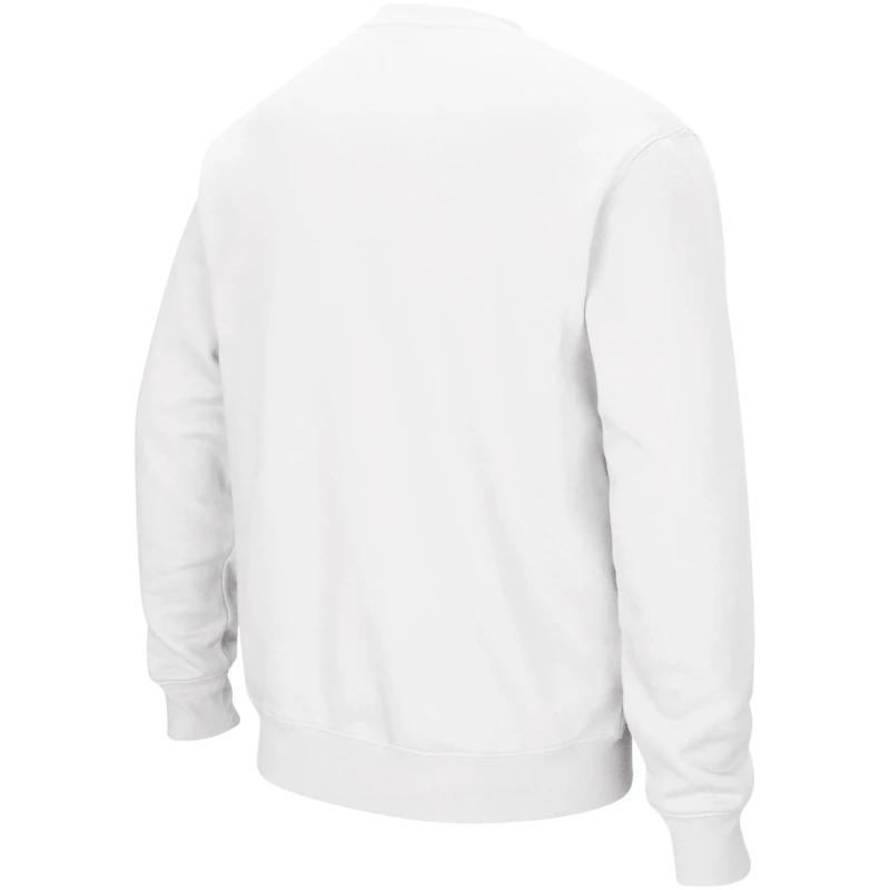 Men's Colosseum White LSU Tigers Arch & Logo Crew Neck Sweatshirt