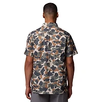Chemise boutonnée Columbia Camo LSU Tigers Super Slack Tide Omni-Wick pour homme