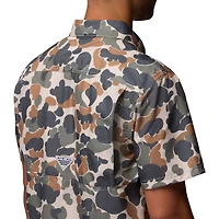 Men's Columbia Camo LSU Tigers Super Slack Tide Omni-Wick Button-Up Shirt