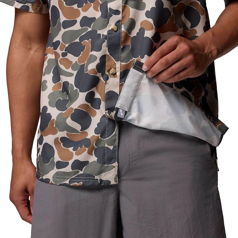 Chemise boutonnée Columbia Camo LSU Tigers Super Slack Tide Omni-Wick pour homme