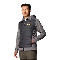 Veste à capuche hybride entièrement zippée Columbia LSU Tigers Out-Shield pour homme, anthracite/gris