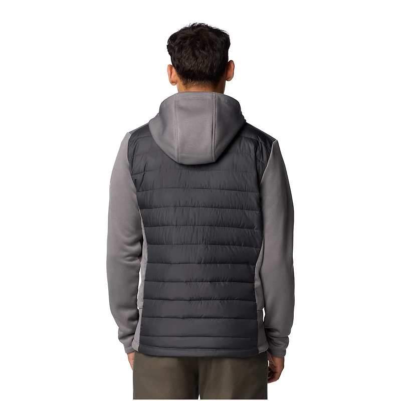 Men's Columbia  Charcoal/Gray LSU Tigers Out-Shield Hybrid Full-Zip Hoodie Jacket