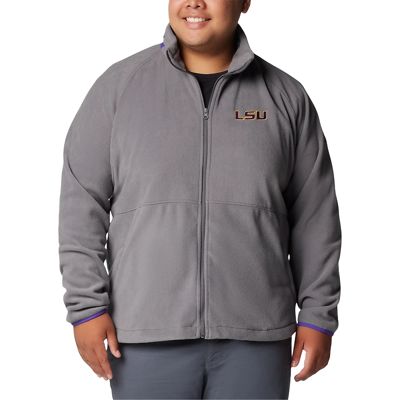 Men's Columbia  Gray LSU Tigers Big & Tall Flanker™ IV Fleece Raglan Full-Zip Jacket