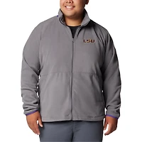 Men's Columbia  Gray LSU Tigers Big & Tall Flanker™ IV Fleece Raglan Full-Zip Jacket