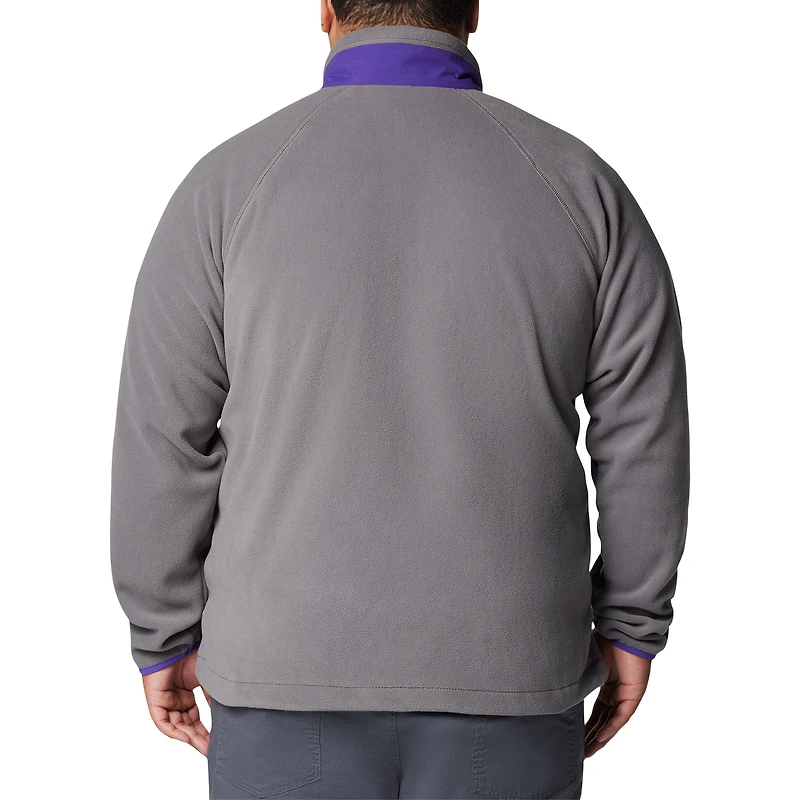 Veste polaire à glissière complète Columbia Gray LSU Tigers Big & Tall Flanker™ IV pour homme