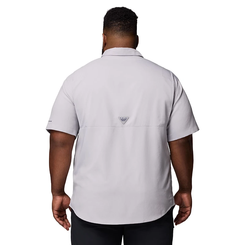 Men's Columbia  Gray LSU Tigers Big & Tall Tamiami Omni-Shade Button-Down Shirt