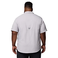 Men's Columbia  Gray LSU Tigers Big & Tall Tamiami Omni-Shade Button-Down Shirt