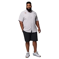 Men's Columbia  Gray LSU Tigers Big & Tall Tamiami Omni-Shade Button-Down Shirt