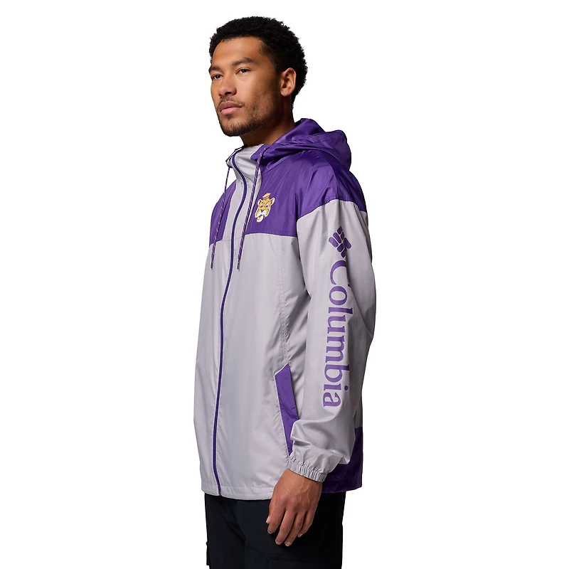 Coupe-vent Columbia LSU Tigers Flash Challenger II gris pour homme