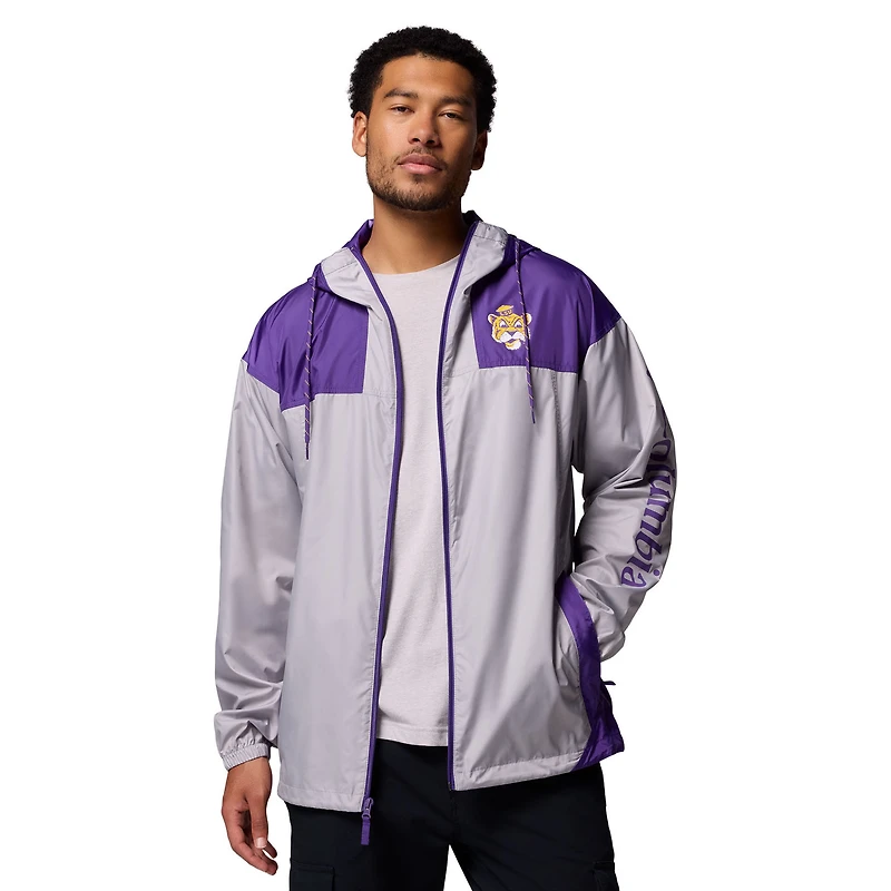 Men's Columbia  Gray LSU Tigers Flash Challenger II Windbreaker