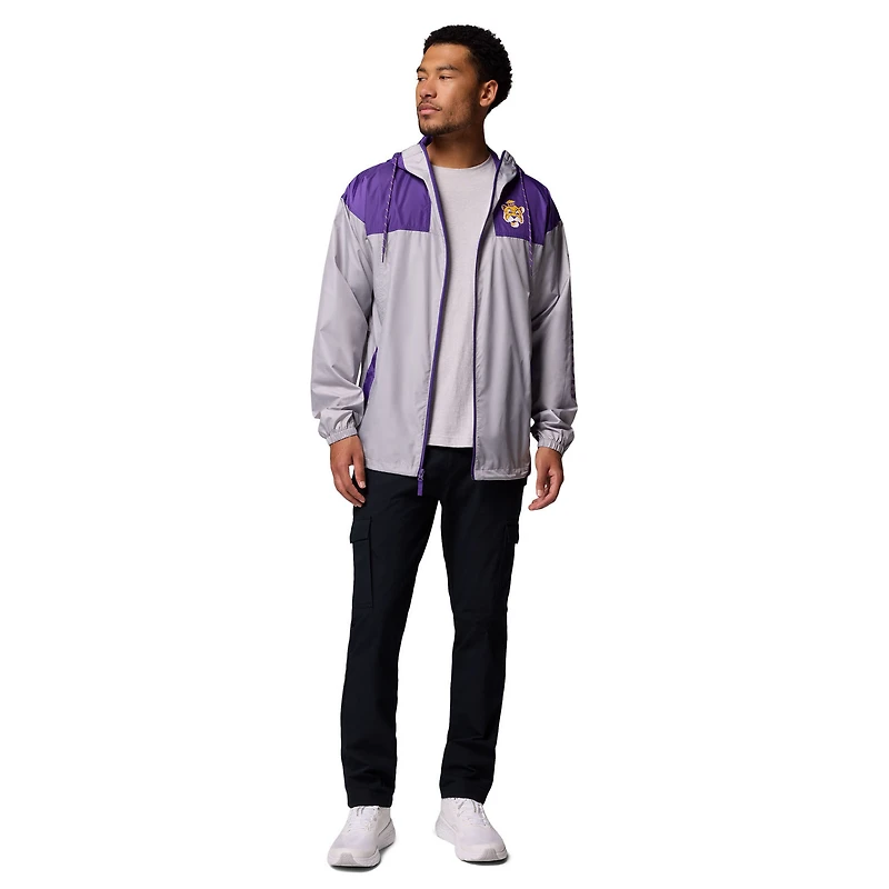 Coupe-vent Columbia LSU Tigers Flash Challenger II gris pour homme