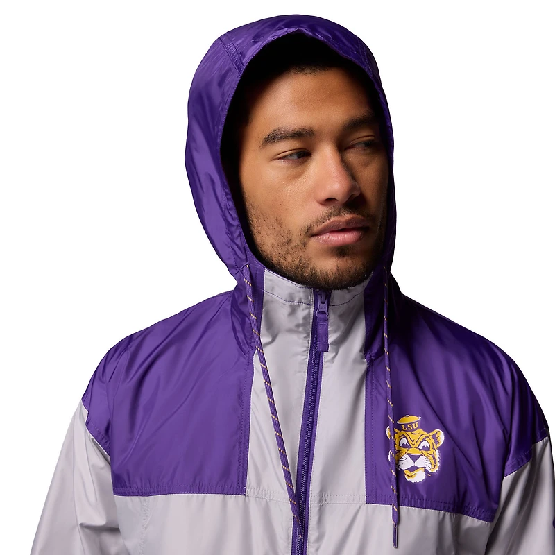 Men's Columbia  Gray LSU Tigers Flash Challenger II Windbreaker