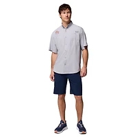 Men's Columbia Gray LSU Tigers Tamiami Omni-Shade Button-Down Shirt