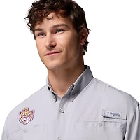 Men's Columbia Gray LSU Tigers Tamiami Omni-Shade Button-Down Shirt