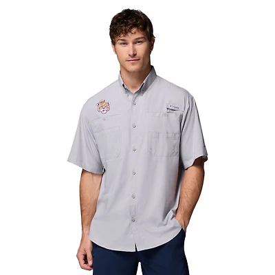 Chemise boutonnée Columbia grise LSU Tigers Tamiami Omni-Shade pour homme