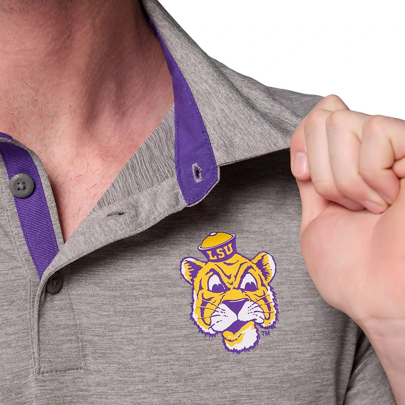 Men's Columbia Gray LSU Tigers Tech Trail Polo