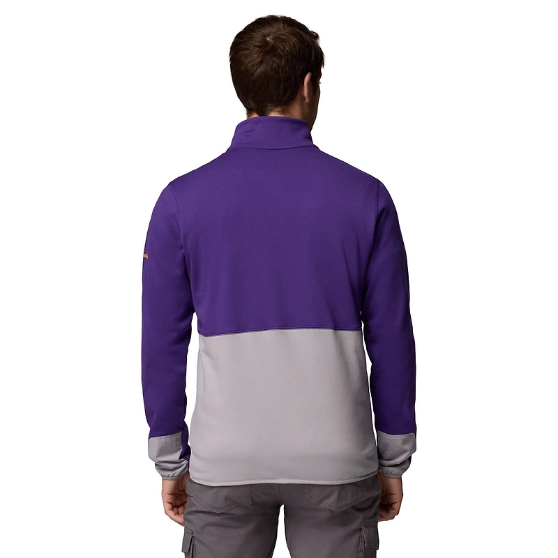 Men's Columbia Purple/Gray LSU Tigers Hike Omni-Wick Half-Zip Pullover
