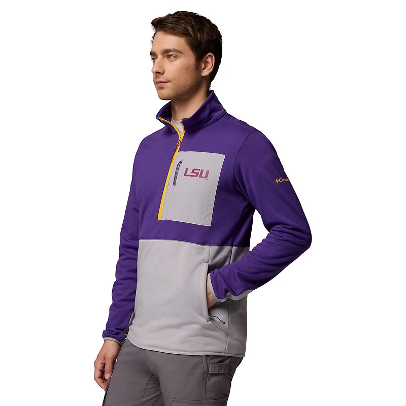 Men's Columbia Purple/Gray LSU Tigers Hike Omni-Wick Half-Zip Pullover