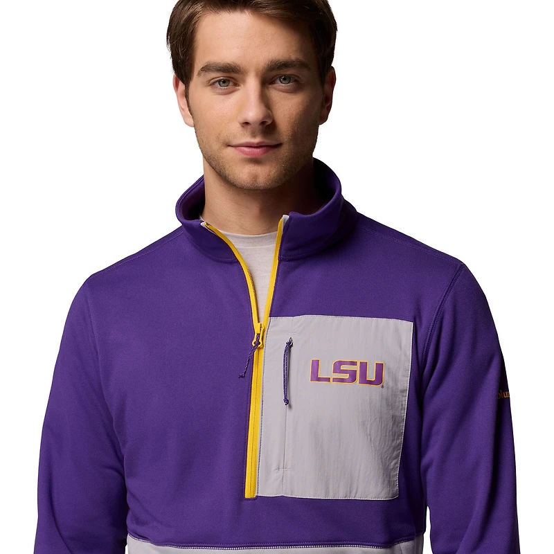 Men's Columbia Purple/Gray LSU Tigers Hike Omni-Wick Half-Zip Pullover