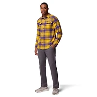 Chemise boutonnée à manches longues en flanelle Omni-Wick violette Columbia LSU Tigers pour homme