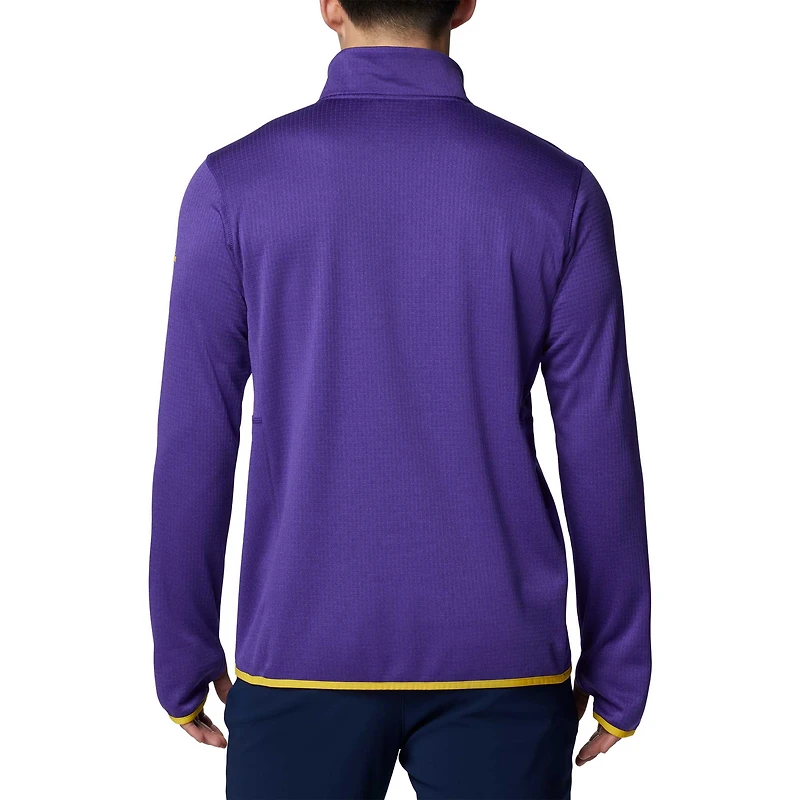 Veste polaire Omni-Wick à demi-zip Columbia Purple LSU Tigers Park View Grid pour homme