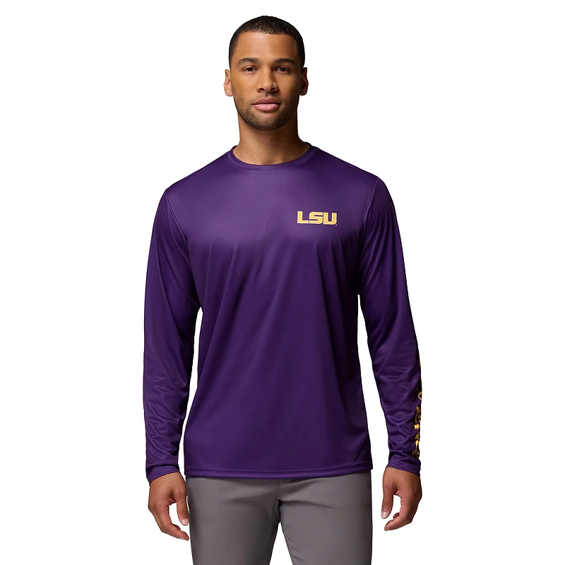 T-shirt à manches longues violet Columbia LSU Tigers PHG Terminal Shot pour homme
