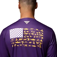Men's Columbia  Purple LSU Tigers PHG Terminal Shot Long Sleeve T-Shirt