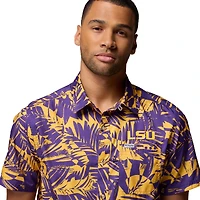 Men's Columbia Purple LSU Tigers Super Slack Tide Omni-Wick Button-Up Shirt