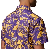 Men's Columbia Purple LSU Tigers Super Slack Tide Omni-Wick Button-Up Shirt