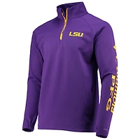 Men's Columbia Purple LSU Tigers Terminal Tackle Fleece Raglan Omni-Shade Quarter-Zip Jacket