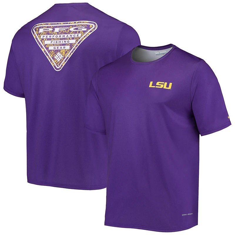 T-shirt Columbia Purple LSU Tigers Terminal Tackle Omni-Shade pour homme