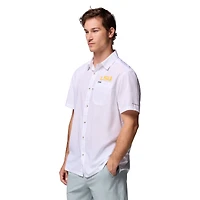 Chemise boutonnée blanche Columbia LSU Tigers Slack Tide Camp pour homme