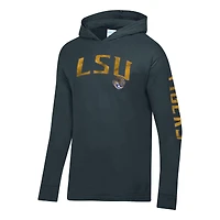 T-shirt à capuche manches longues ComfortWash Anthracite LSU Tigers pour homme