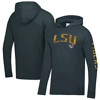 T-shirt à capuche manches longues ComfortWash Anthracite LSU Tigers pour homme