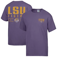 T-shirt violet ComfortWash pour homme, grand nom des Tigers de LSU