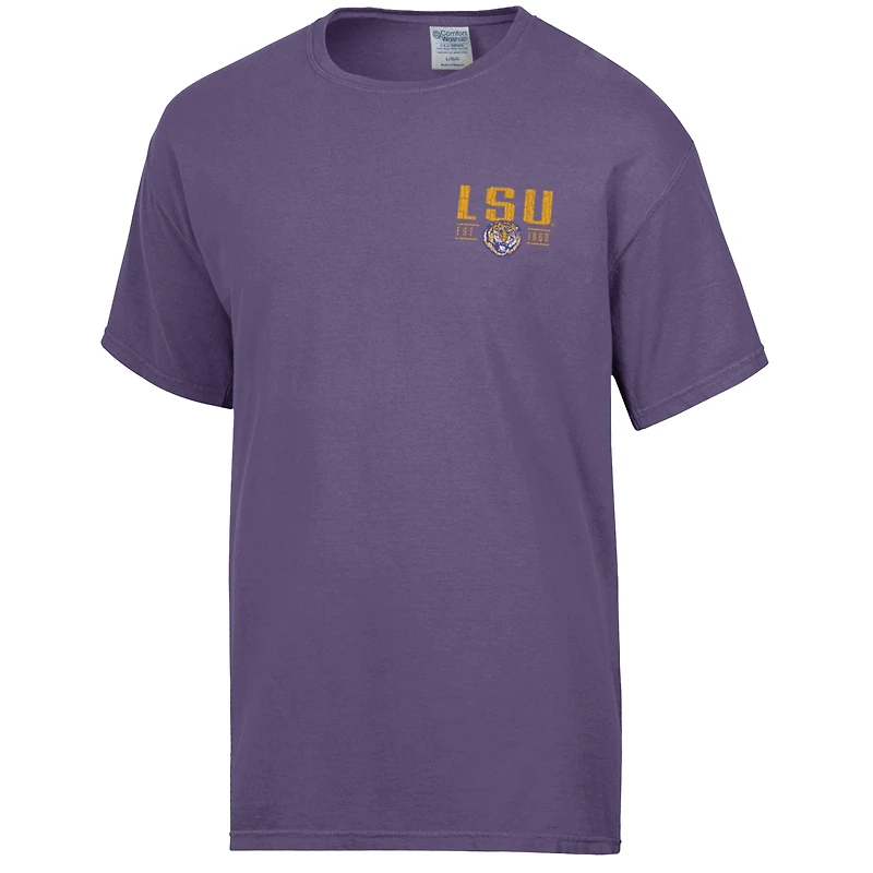 Men's ComfortWash  Purple LSU Tigers Big Name T-Shirt