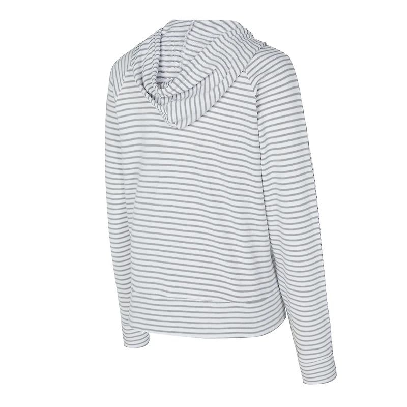 Sweat à capuche rayé col en V Concepts Sport blanc/gris pour homme, motif LSU Tigers